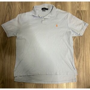 Polo Ralph Lauren Mens Light‎ Blue Custom Fit Short Sleeve Polo Shirt Size XL